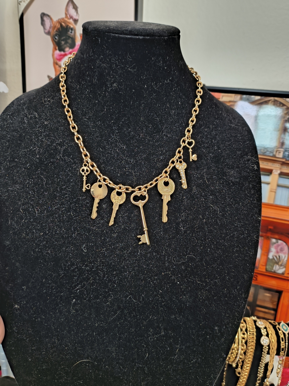 Lucky Gold 7- Key Charm Necklace